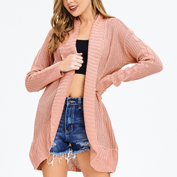 PINK OPEN FRONT CARDIGAN - Picture 2 of 4